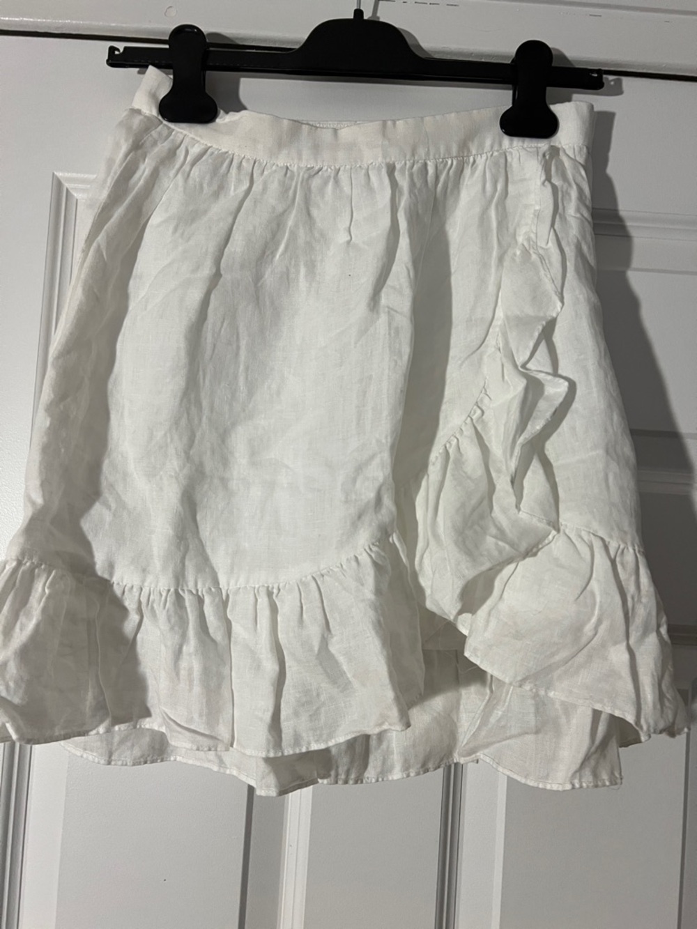 J. Crew White Ruffle Mini Skirt